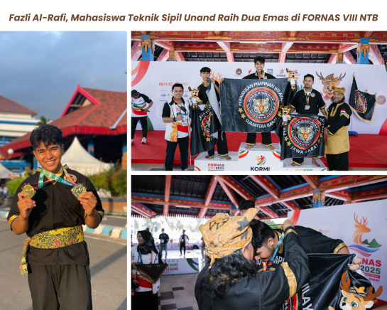 Fazli Al-Rafi, Mahasiswa Departemen Teknik Sipil Unand Raih Dua Emas di FORNAS VIII NTB